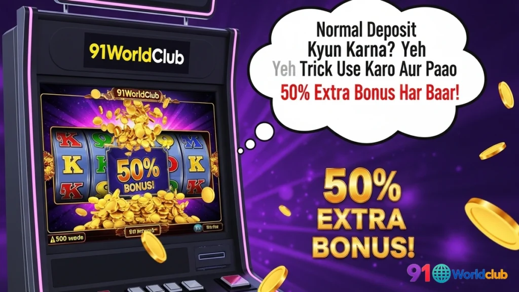 91 Club wallet mein deposit bonus add hone ke baad ka balance.