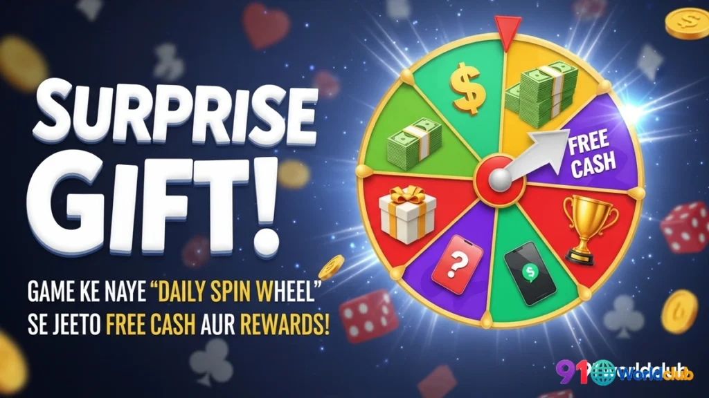91 Club ke Daily Spin Wheel se free cash jeetne ka success message.